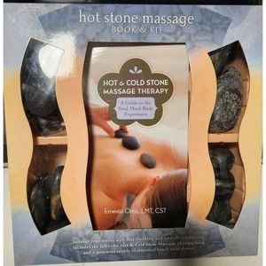 Hot & Cold Stone Massage Therapy Kit Stones and Book by Ernesto Ortiz NIB